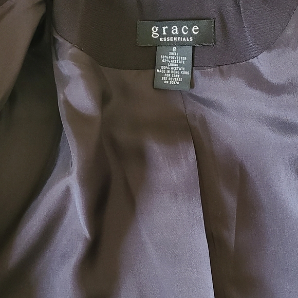 Grace 2-Piece Skirt Suit Set Blazer 8 / Skirt 6 Dark Chocolate Brown Career - Picture 10 of 11